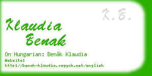 klaudia benak business card