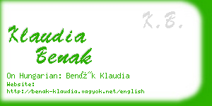 klaudia benak business card